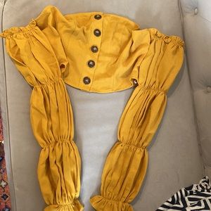 Off the shoulder button crop top